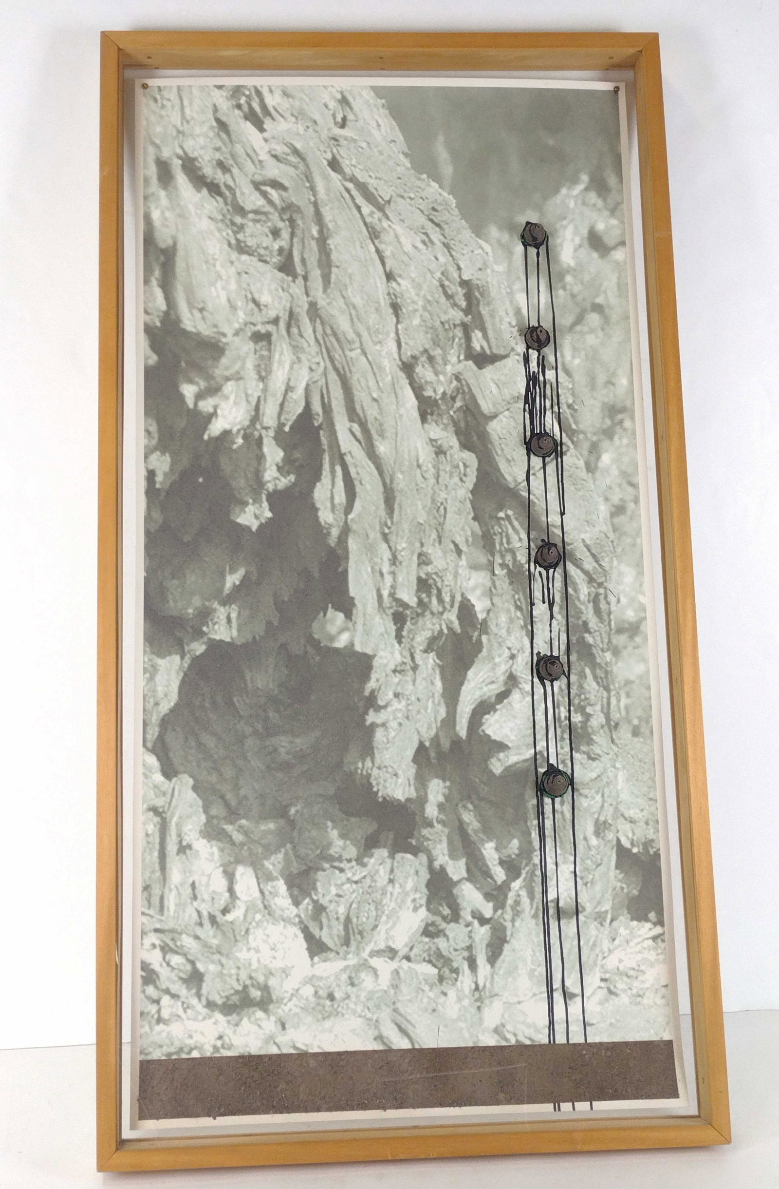 Don Harvey "Iceland Skies" Multi-Media: Don Harvey of Cleveland Ohio. Overall with frame 48-1/2" high x 25-1/2" wide. RM IMPORTANT: Before bidding, please read the terms and conditions. When you registered for the auction you agreed to thes