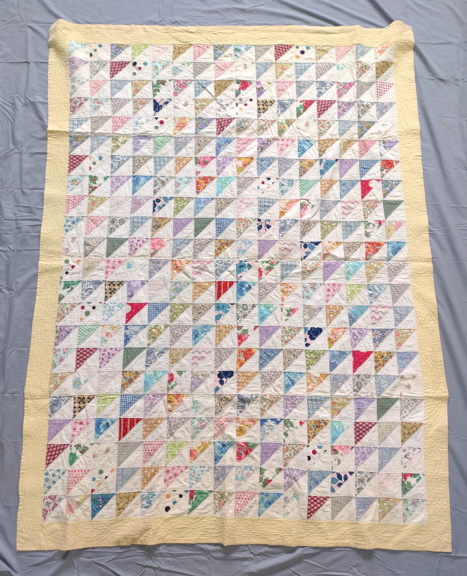 Vintage Scrappy Triangles Quilt (1 of 3)