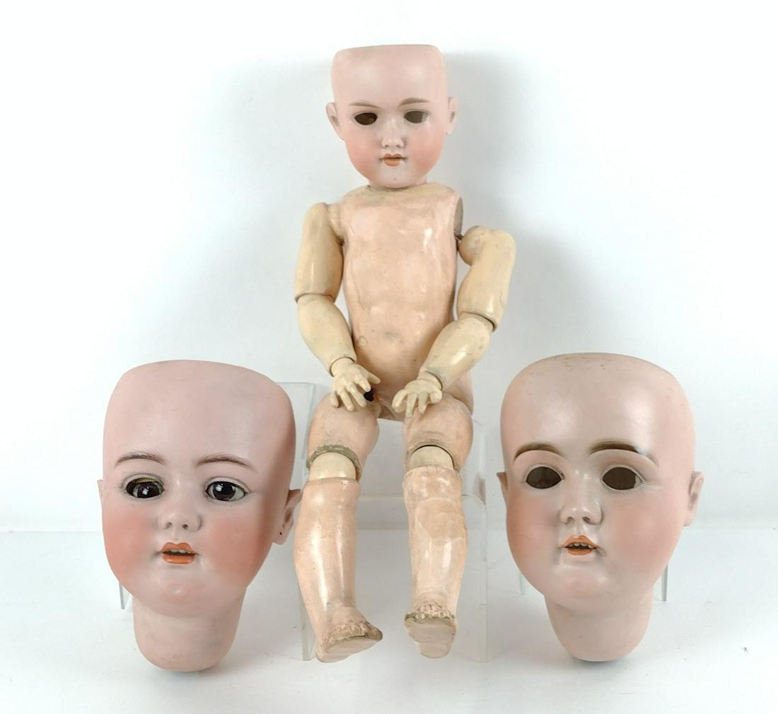 2 German Ceramic Doll Heads Inc. Simon & Halbig (1 of 9)
