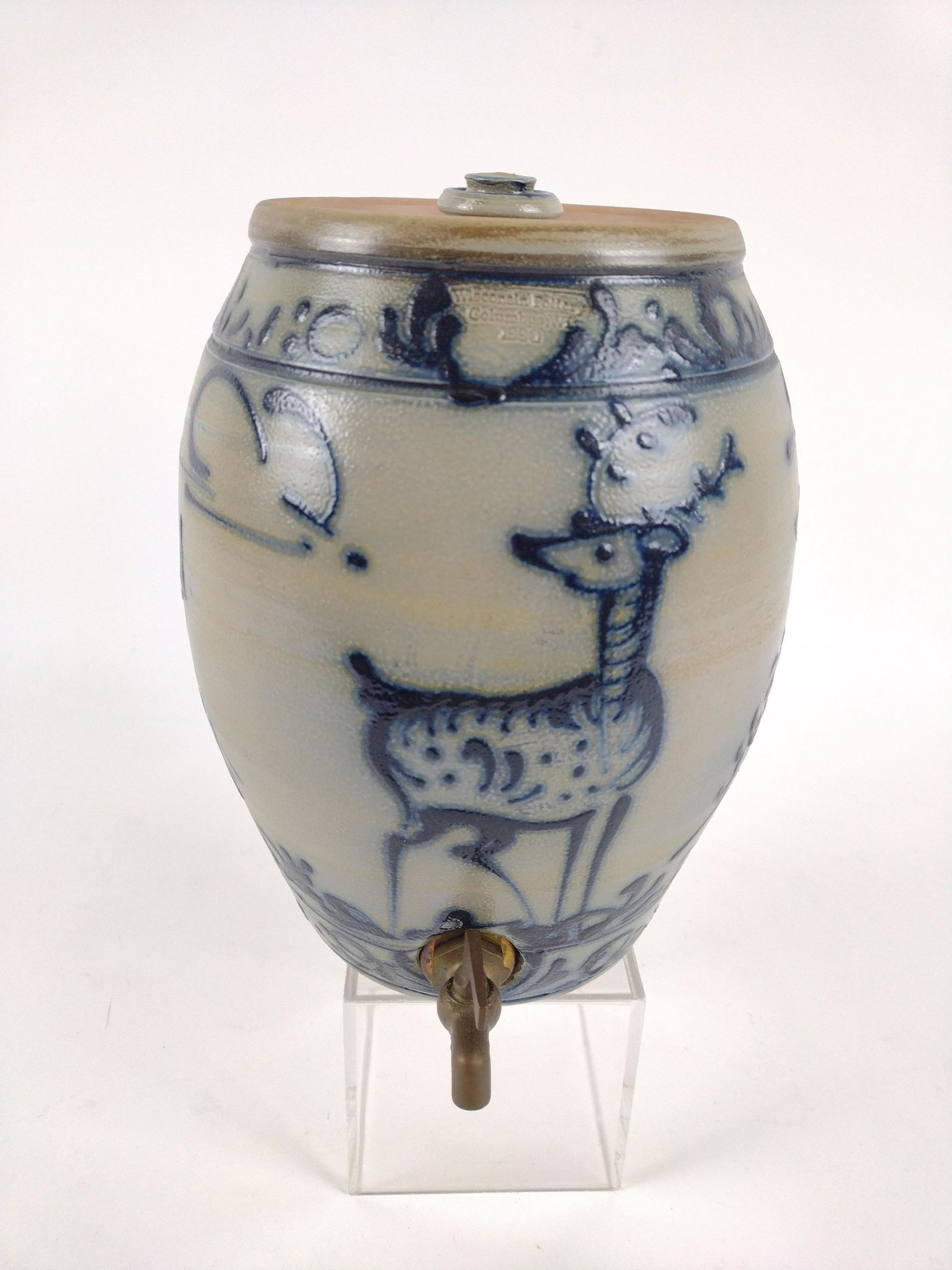 M. E. L. Wisconsin Pottery Water Jug With Spout (1 of 4)