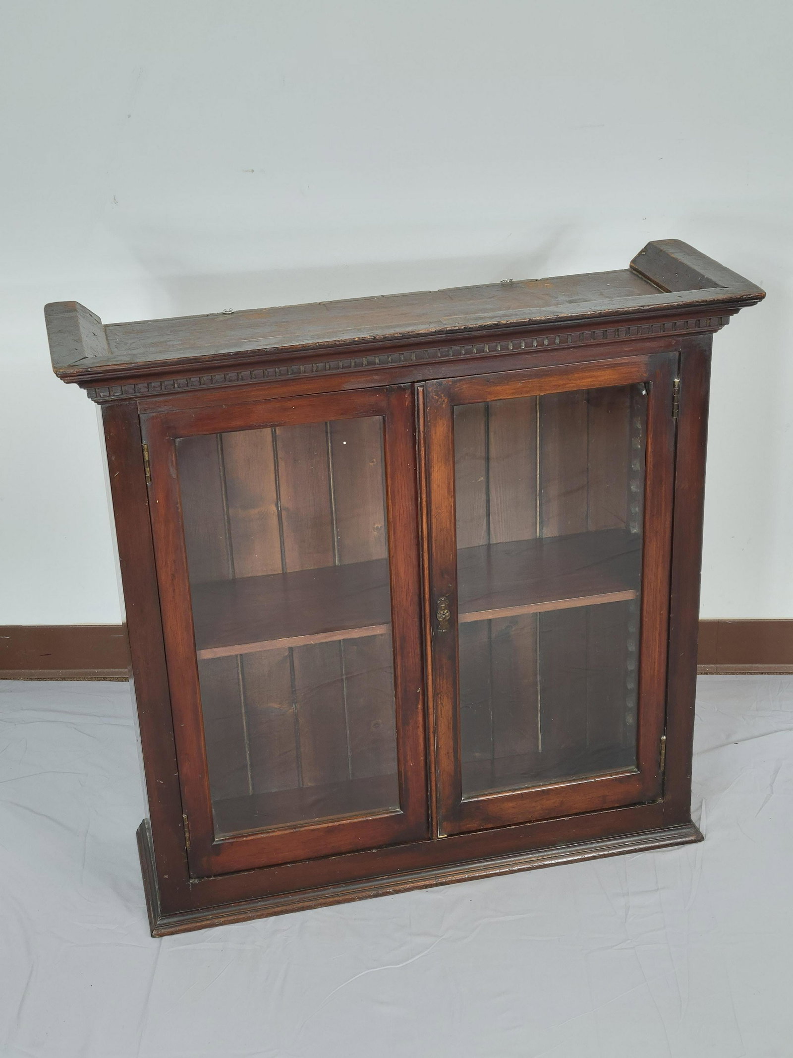 Wall Hanging Cabinet: 34 3/4" wide X 11 1/2" deep X 33 3/4" high. MG. IMPORTANT: Before bidding, please read the terms and conditions. When you registered for the auction you agreed to these terms and will be required to c