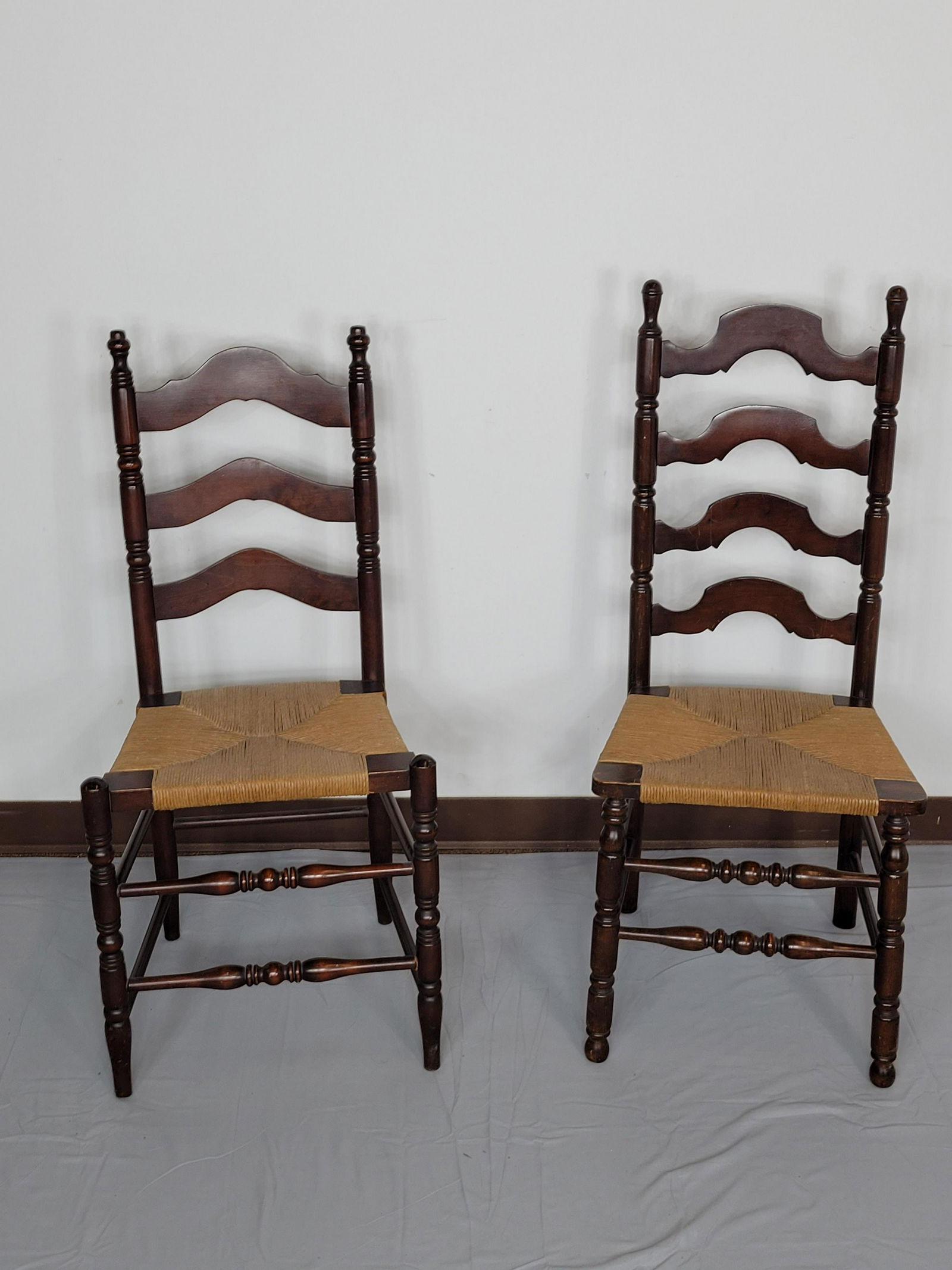2 Ladder Back Rush Seated Chairs (1 of 3)