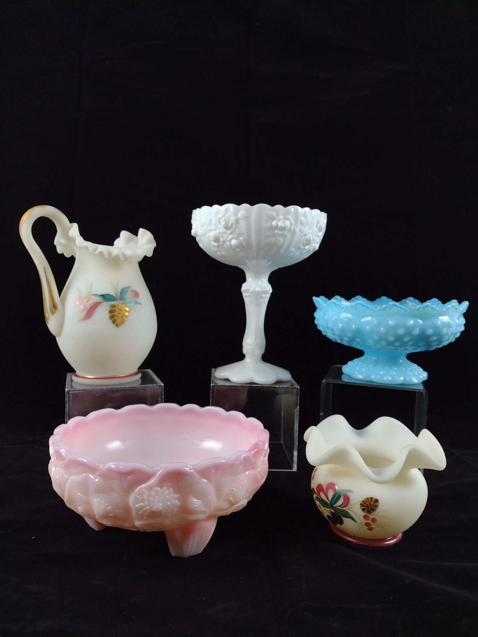 5 Pcs Fenton Glassware Including Hand Painted (1 of 8)