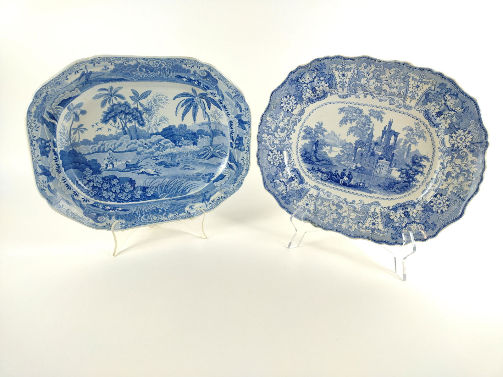 2 Transferware Platters including Oriental Sports (1 of 5)