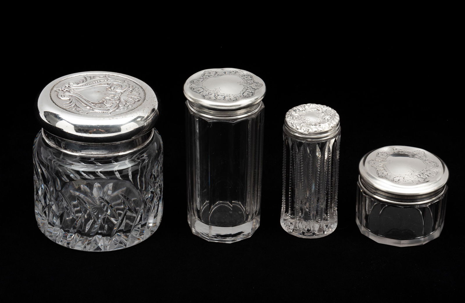 4 Sterling & Silverplate Lidded Dresser Jars (1 of 12)