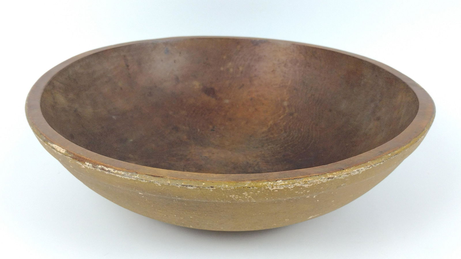 Antique Painted Wooden Burl Bowl (1 of 3)