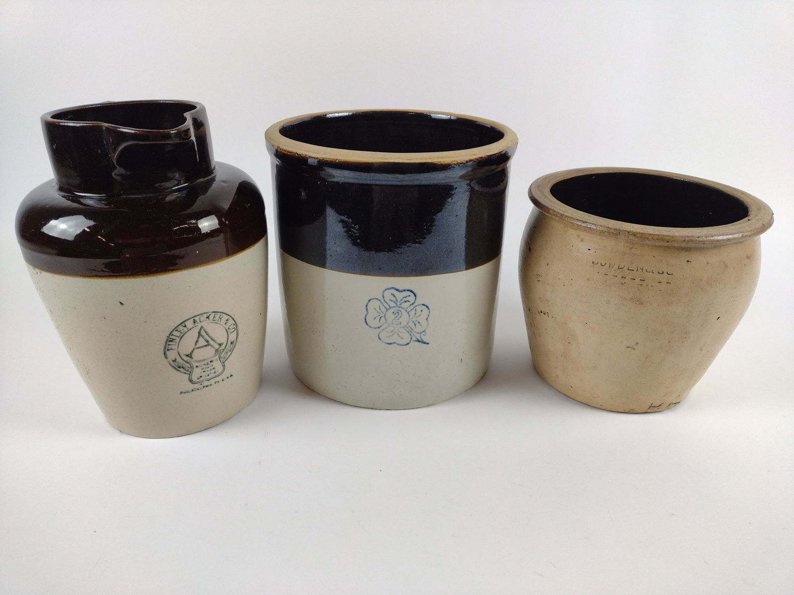 3 Pcs Stoneware including Finley Acker & Co (1 of 5)