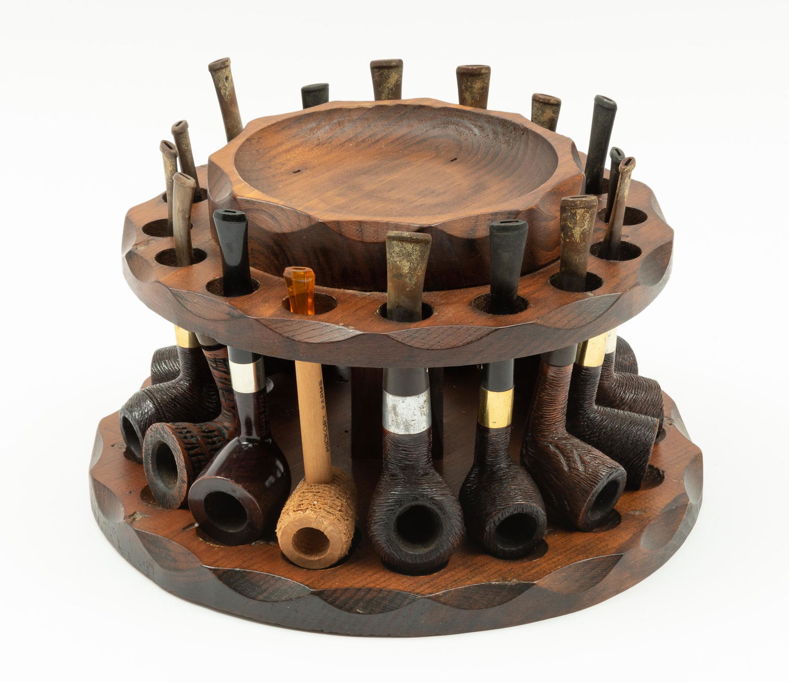 16 Smoking Pipes incl Wood Holder (1 of 6)