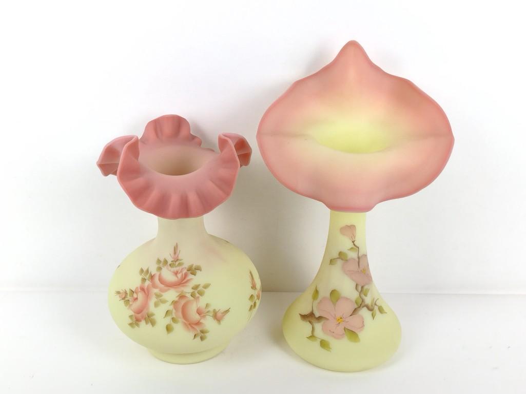 2 Signed Hand Painted Fenton Vases (1 of 3)