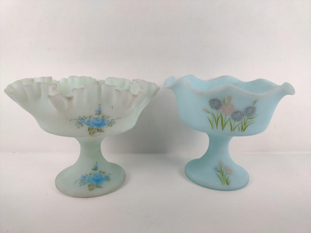 2 Signed Fenton Glass Compotes (1 of 4)