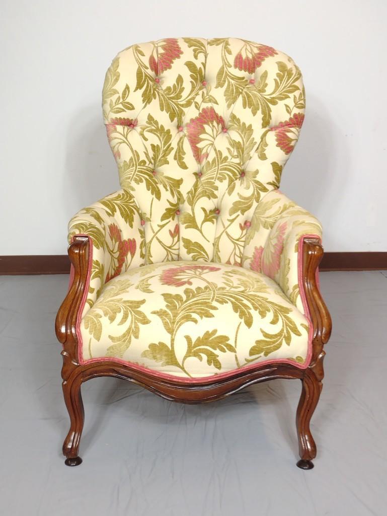 Victorian Floral Print Arm Chair (1 of 5)