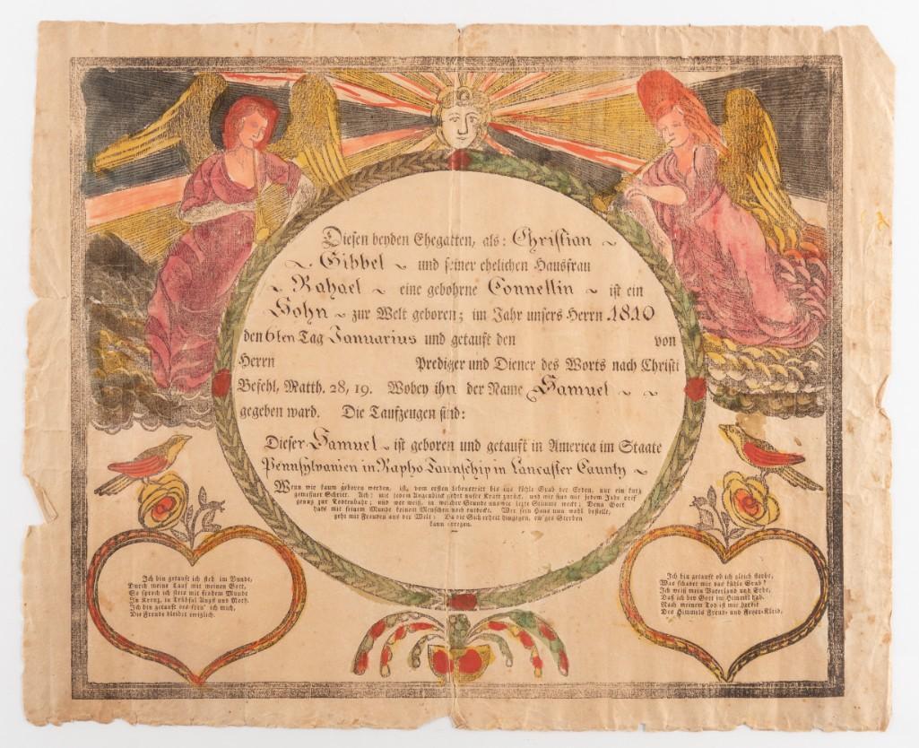 Lancaster Painted and Hand Colored Fraktur (1 of 5)