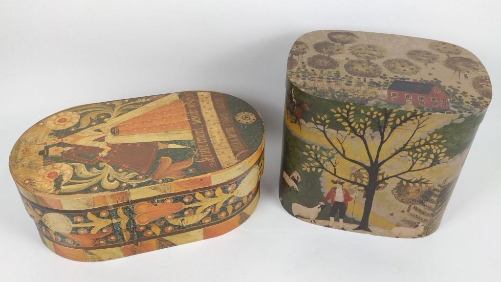 2 Paper Lined Folk Art Boxes (1 of 5)