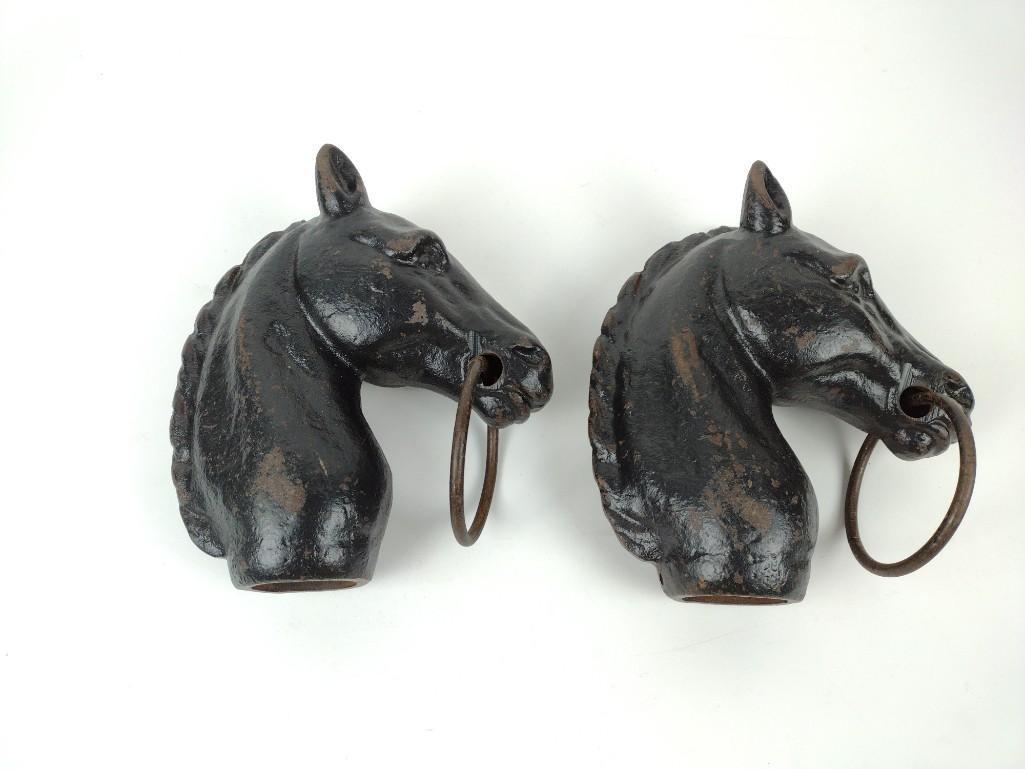 2 Cast Iron Horse Head Hitching Posts (1 of 3)