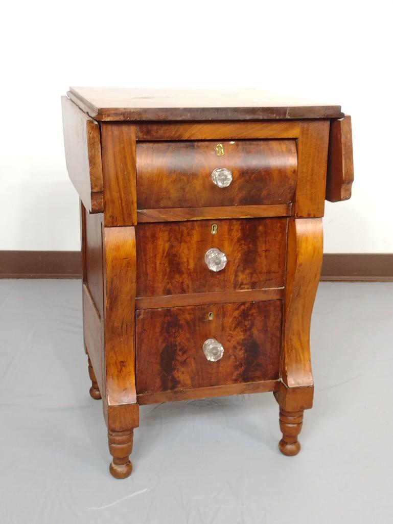 Three Drawer Drop Side Stand with Glass Knobs (1 of 7)