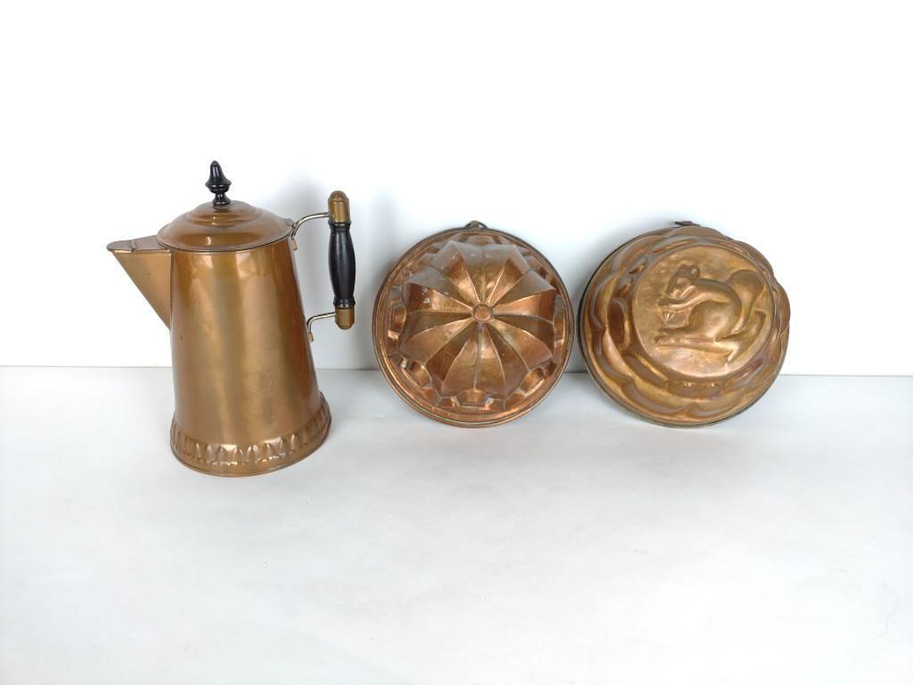 3 Pcs Antique Copper Incl Molds (1 of 8)