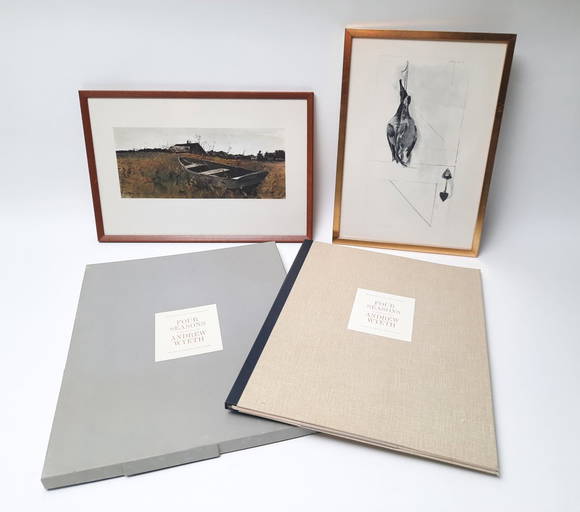 Four Seasons Andrew Wyeth Portfolio W/ 2 Framed Prints