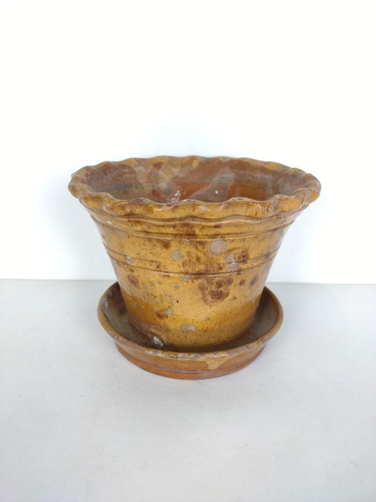 Redware Flower Pot (1 of 2)