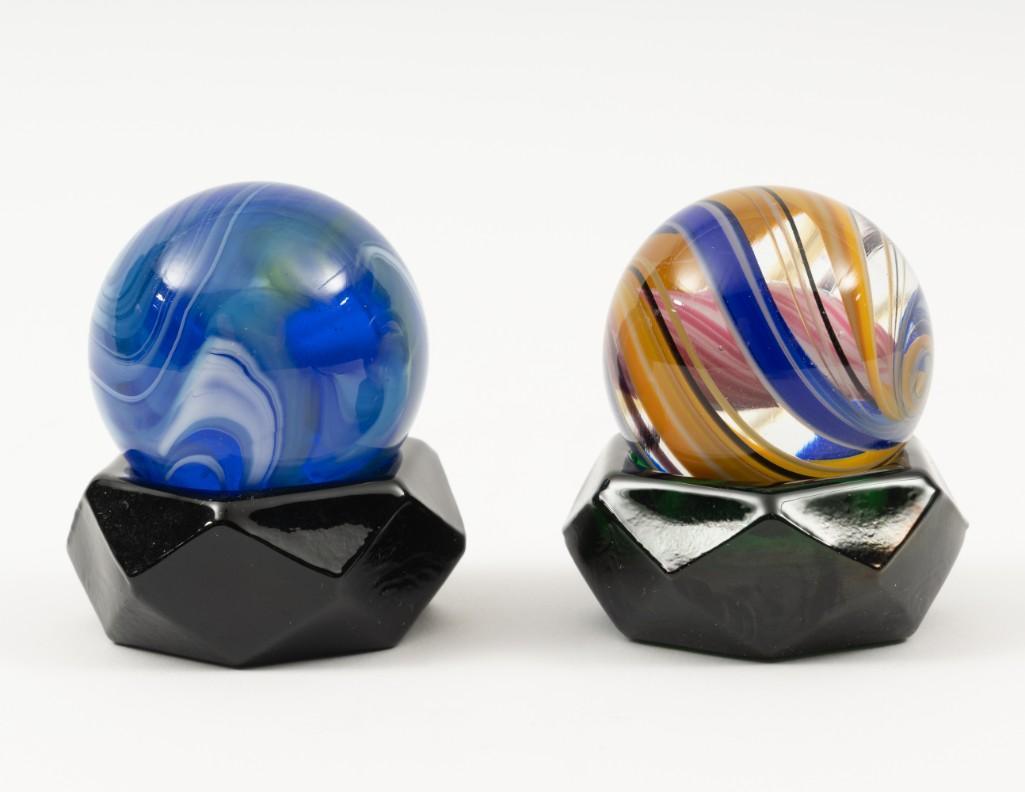 2 Large Contemporary Swirl Marbles (1 of 3)