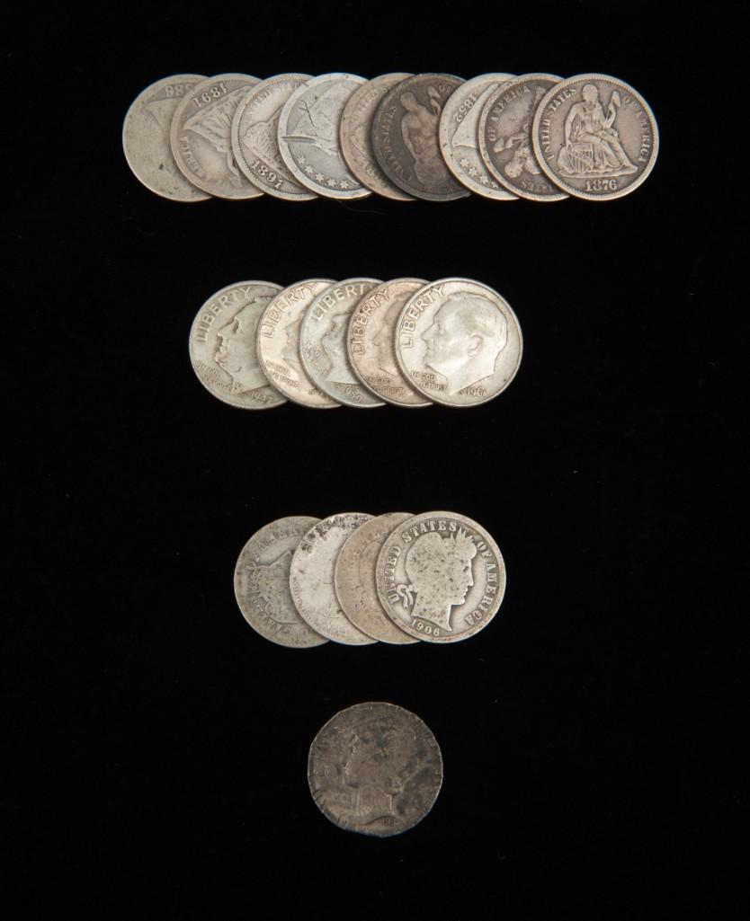21 U.S. Dimes Incl 11 Liberty Seated (1 of 2)