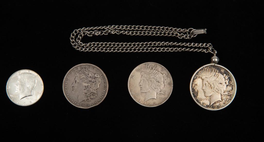 4 U.S. Silver Coins Incl 1879 Morgan (1 of 2)