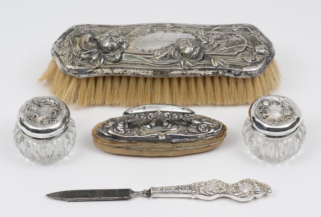 5 Sterling and Silver Plate Dresser Articles (1 of 9)