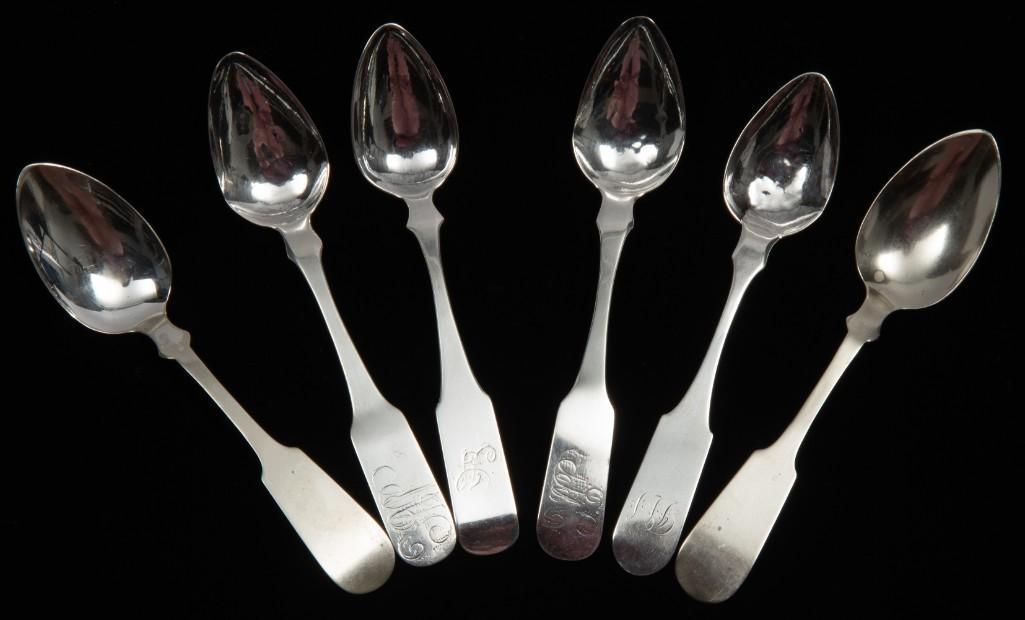 6 American Coin Silver Spoons Incl Chambersburg, PA (1 of 4)