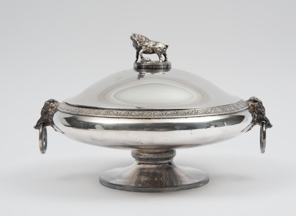 Silver Soldered Boar Handled Covered Dish (1 of 5)