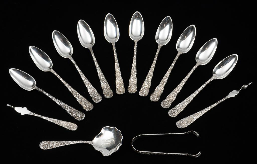 14 Pcs Kirk Steiff Repousse Flatware (1 of 11)