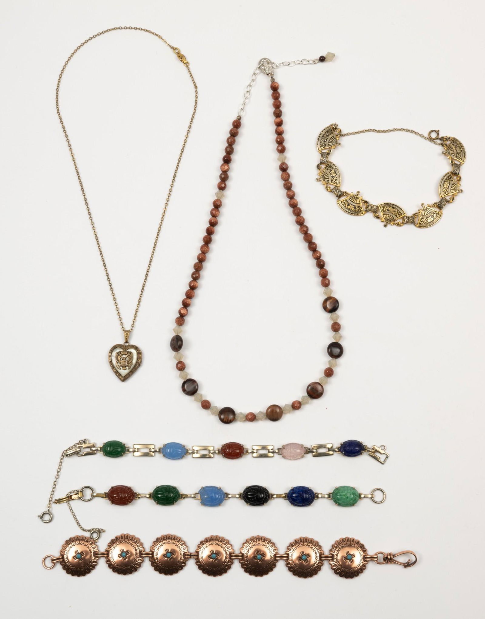 6 Pcs Costume Jewelry Incl Sweetheart Necklace (1 of 8)