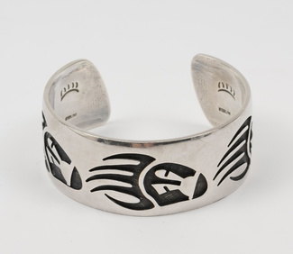 Important Vintage Native American Hopi Elgene Sehongva Sterling Silver Quality Bracleet Important Vintage Native American Hopi Elgene Sehongva Sterling Silver Quality Bracleet