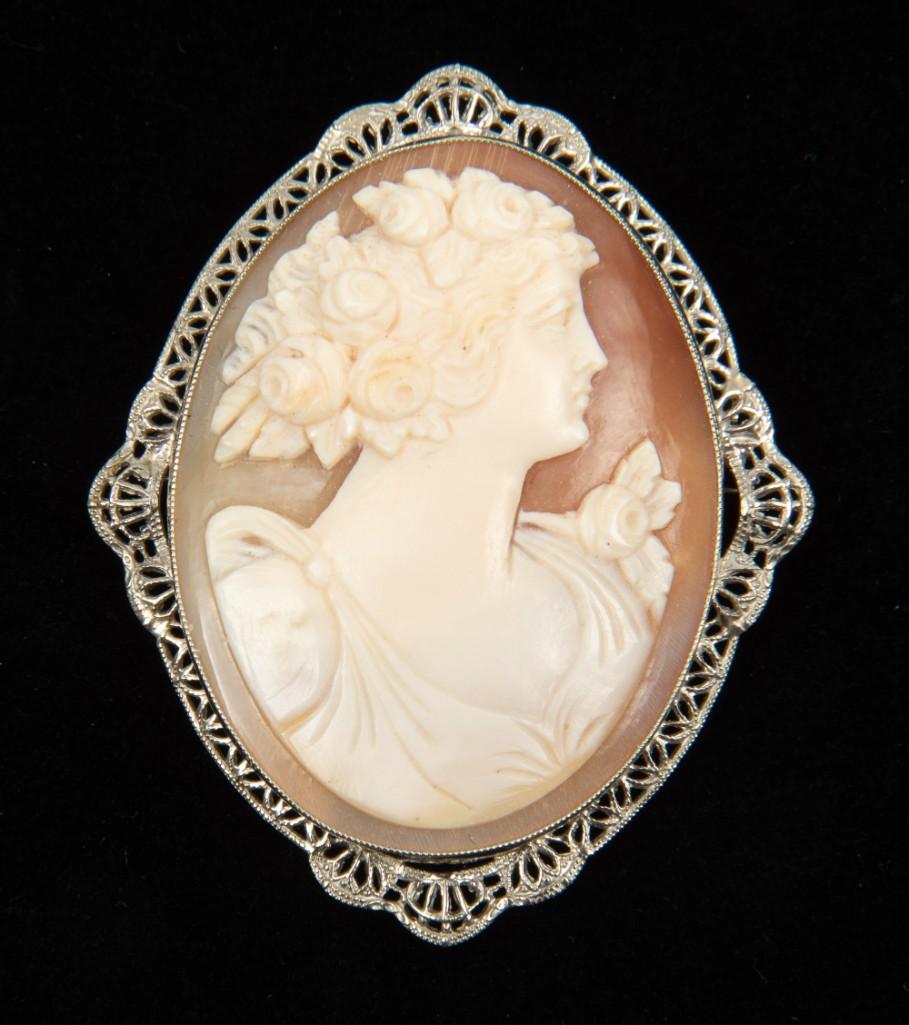 14K Antique Shell Cameo Pin (1 of 2)