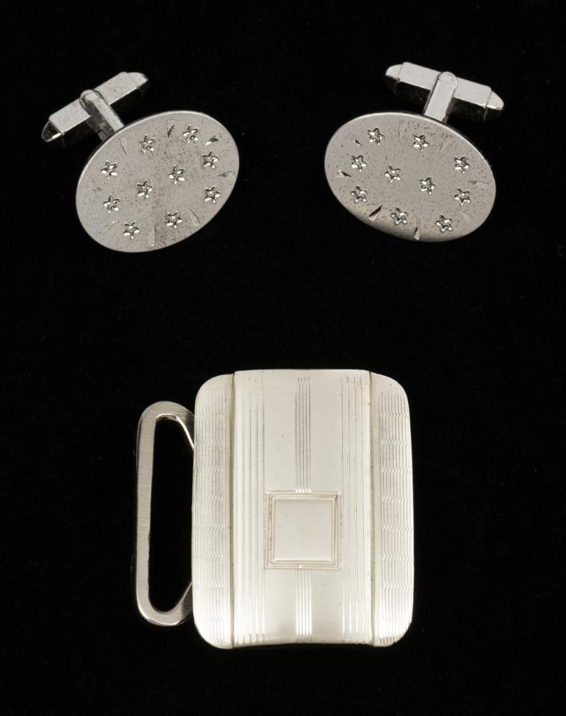Sterling Cuff Links & Buckle (1 of 4)