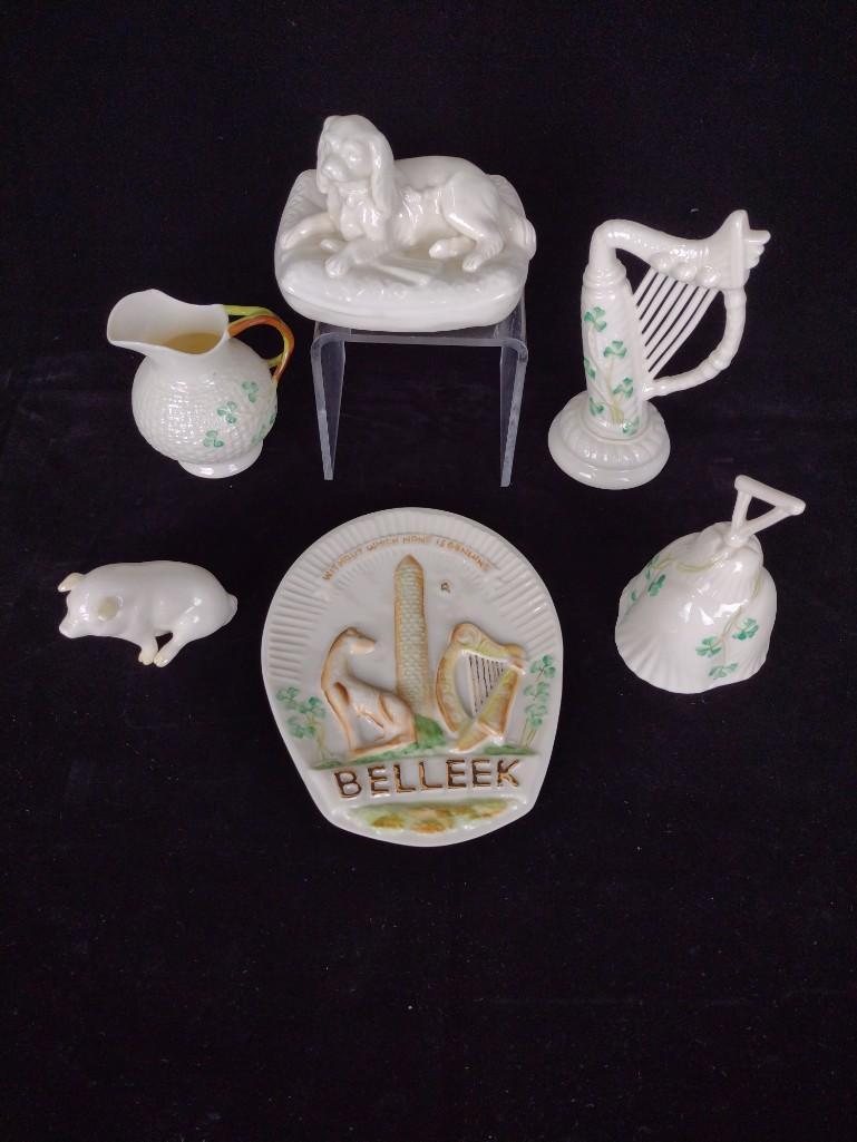 6 Pcs Belleek Incl Dog Figurine (1 of 14)