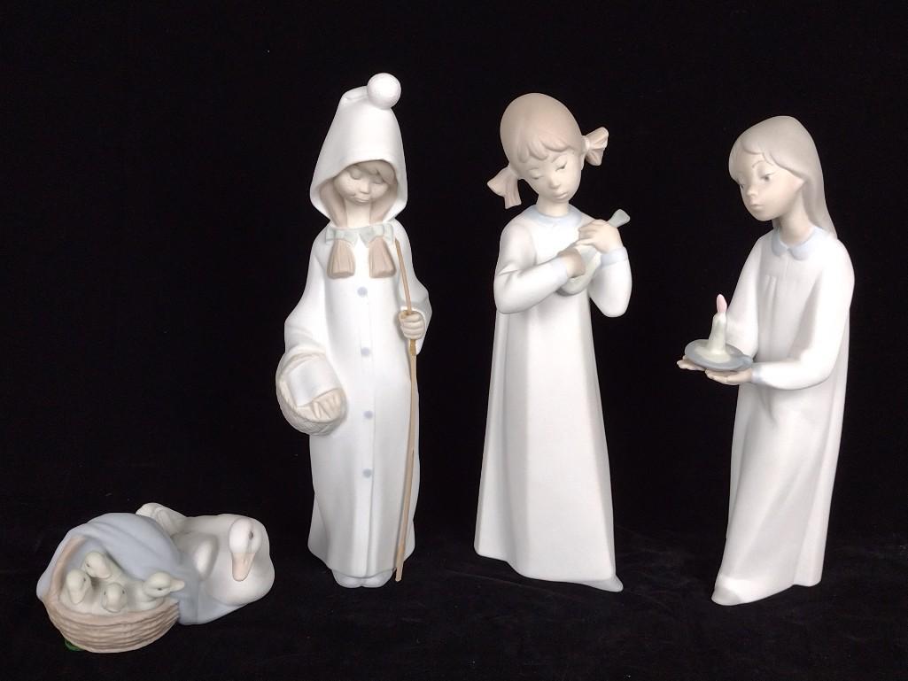 4 Lladro Figurines incl Shepherd Girl (1 of 5)