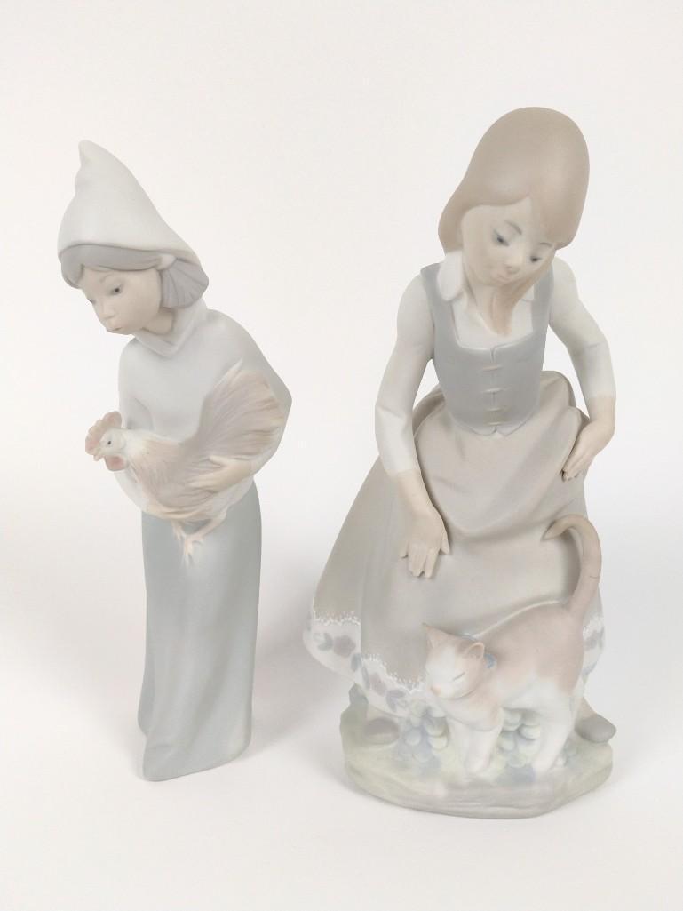 2 Lladro Figurines incl Girl with Cat (1 of 3)