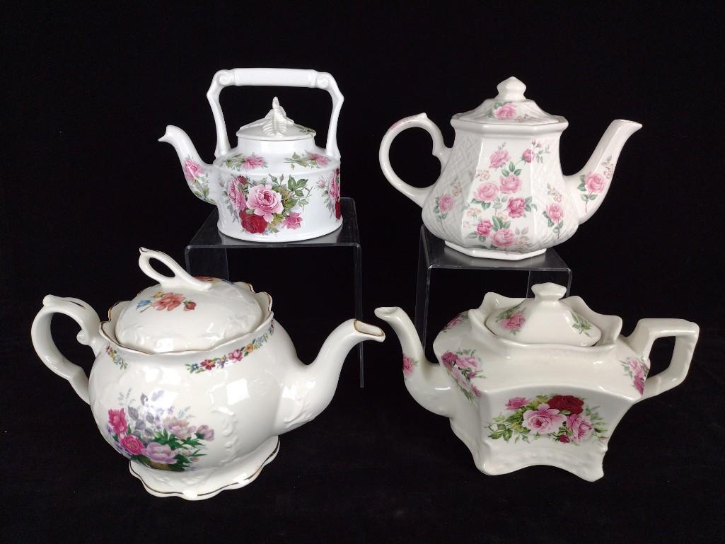 4 Porcelain Teapots incl Crown Dorset (1 of 5)