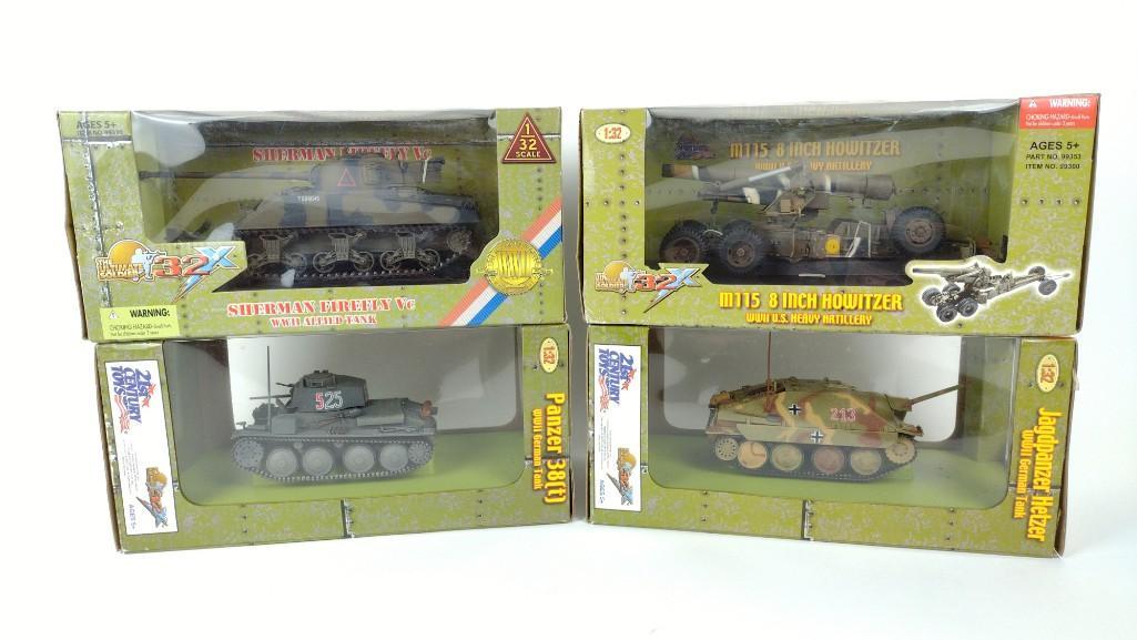4 Diecast WWII Tank and Artillery Models (1 of 2)