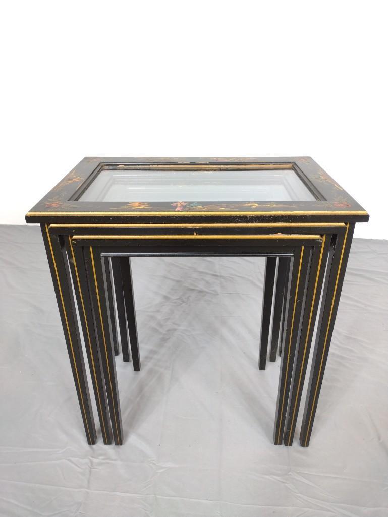 Set Of 3 Asian Nesting Tables (1 of 5)