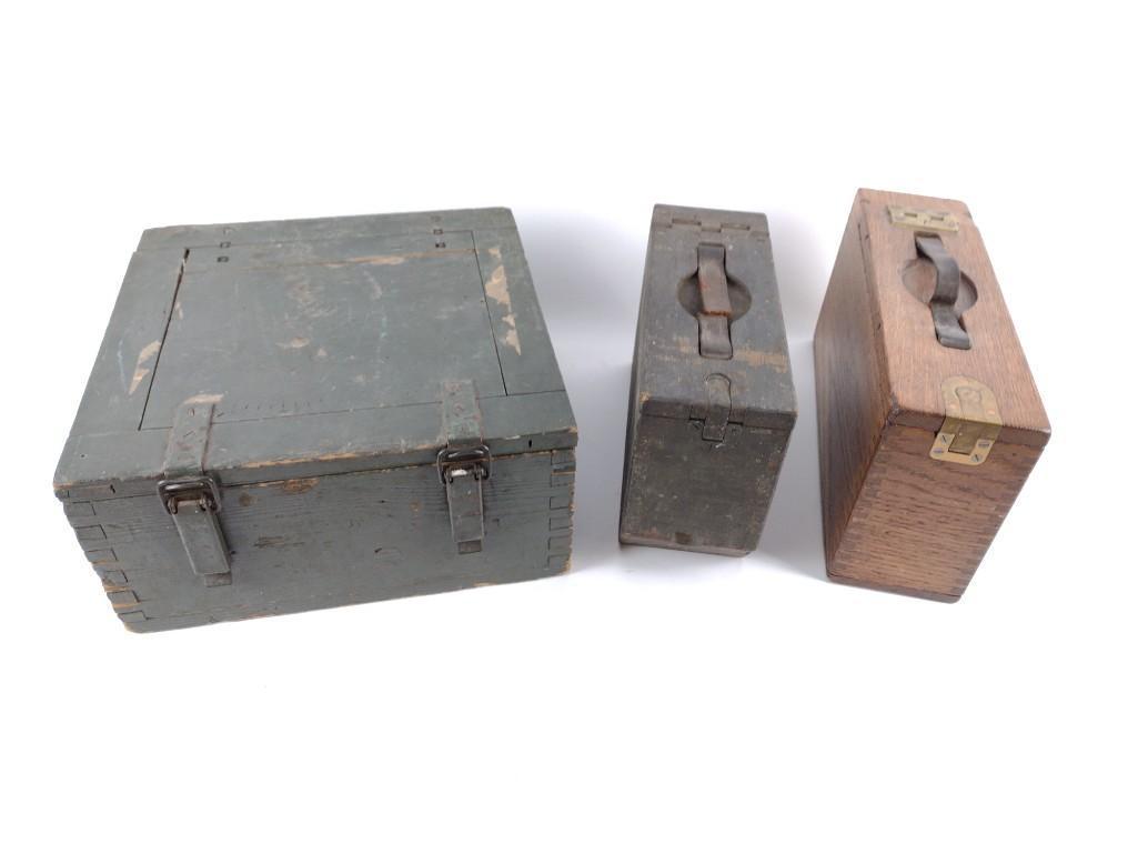 3 Early Wood Military Ammo Crates (1 of 9)