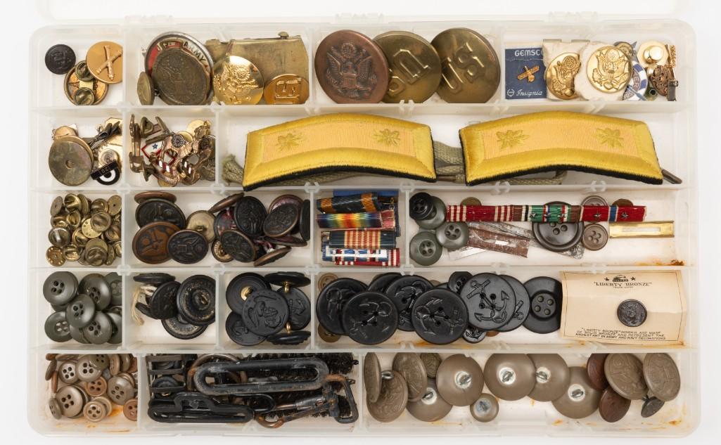 US Military Button Collection and Uniform Items (1 of 5)