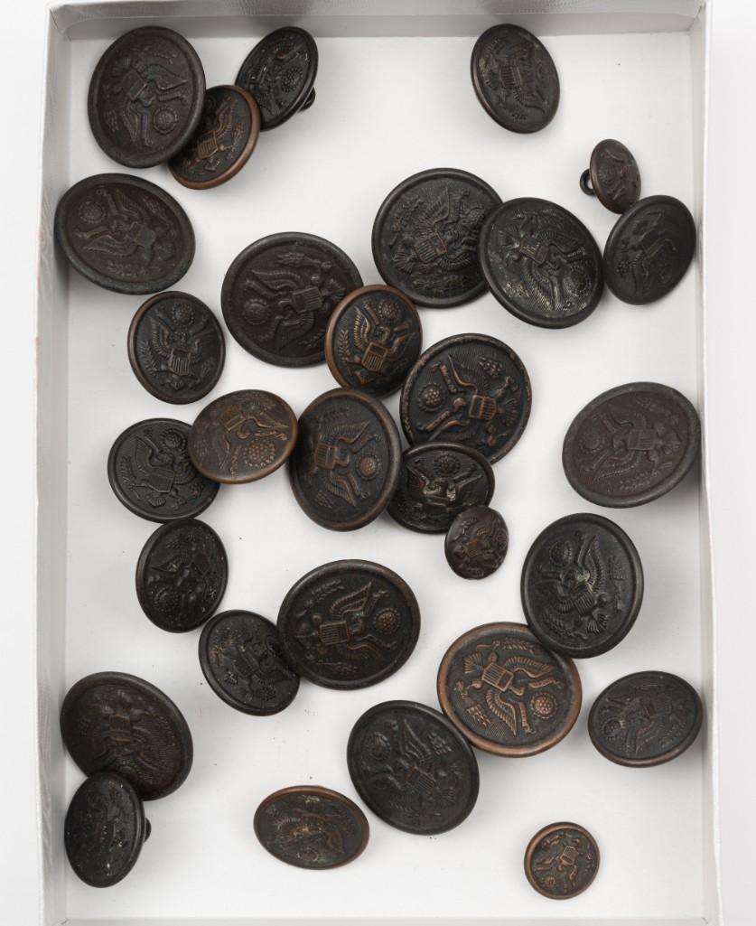 30 US Army Blackened General Service Buttons (1 of 1)