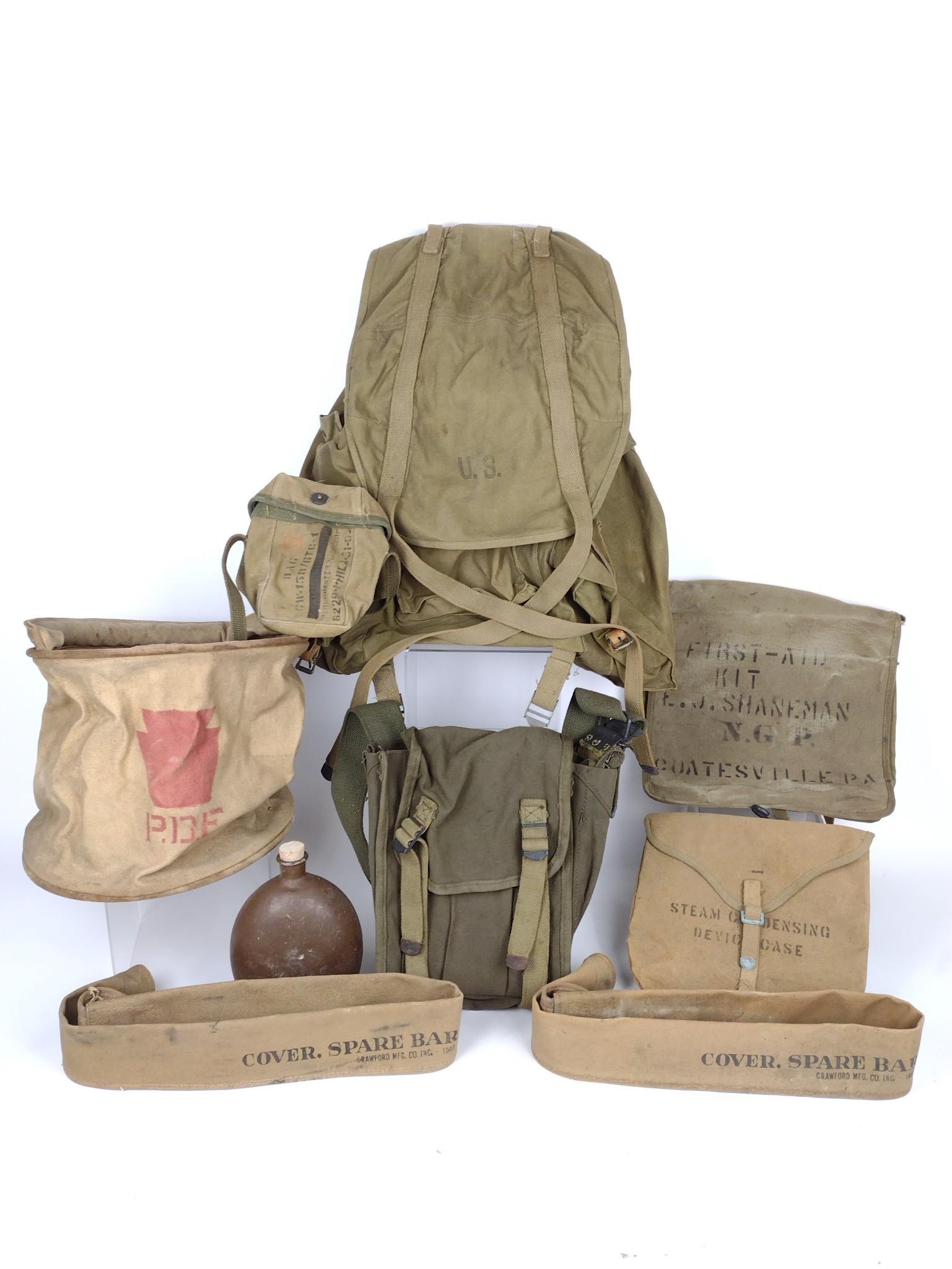 9 Pcs US Military Issue Canvas Items (1 of 11)