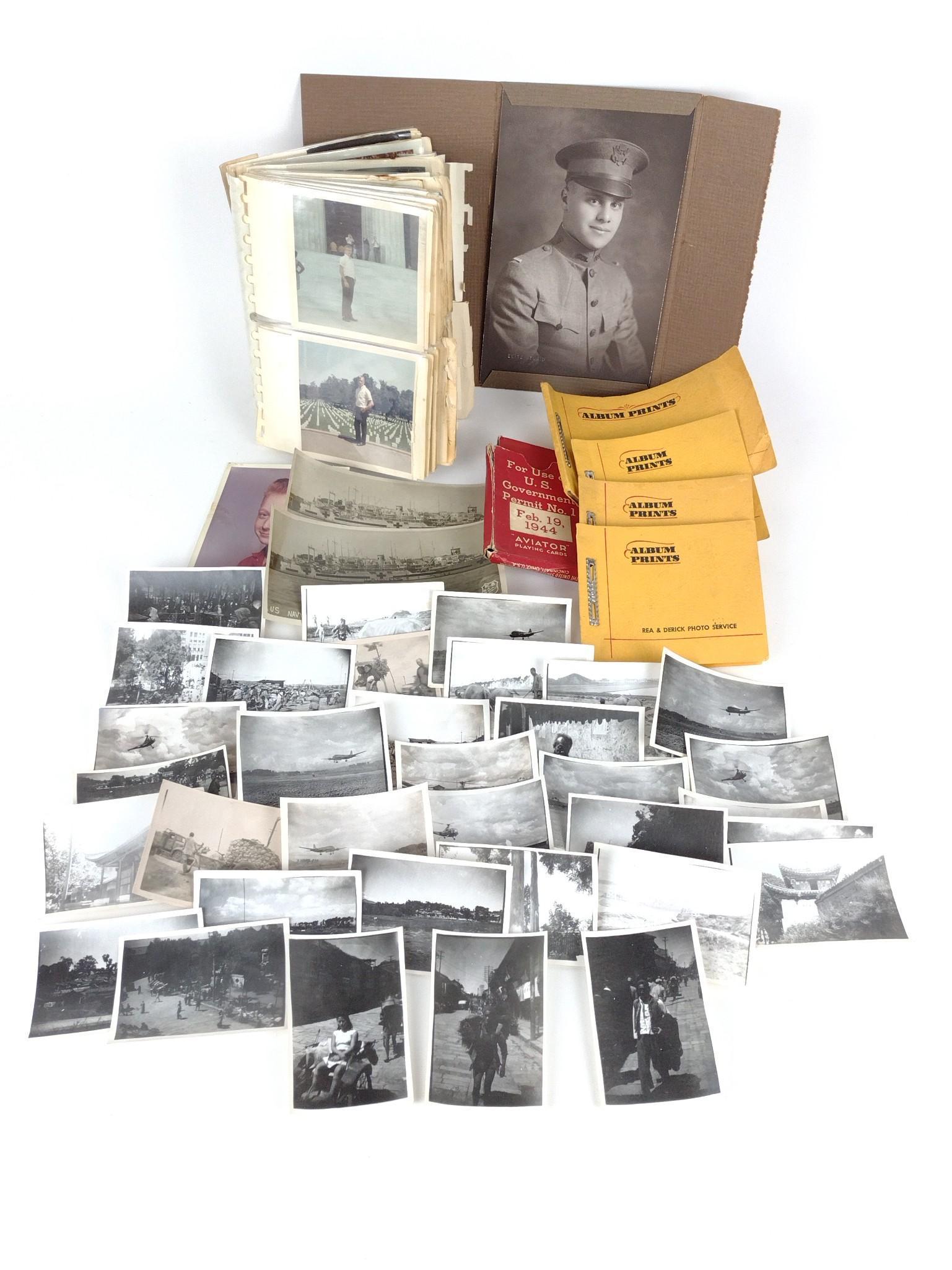 135 Military Photographs: Korea and Vietnam. Smallest 3-1/2" high x 2-1/2" wide. Album 7-1/4" high x 5-3/4" wide. DP. IMPORTANT: Before bidding, please read the terms and conditions. When you registered for the auction you agr