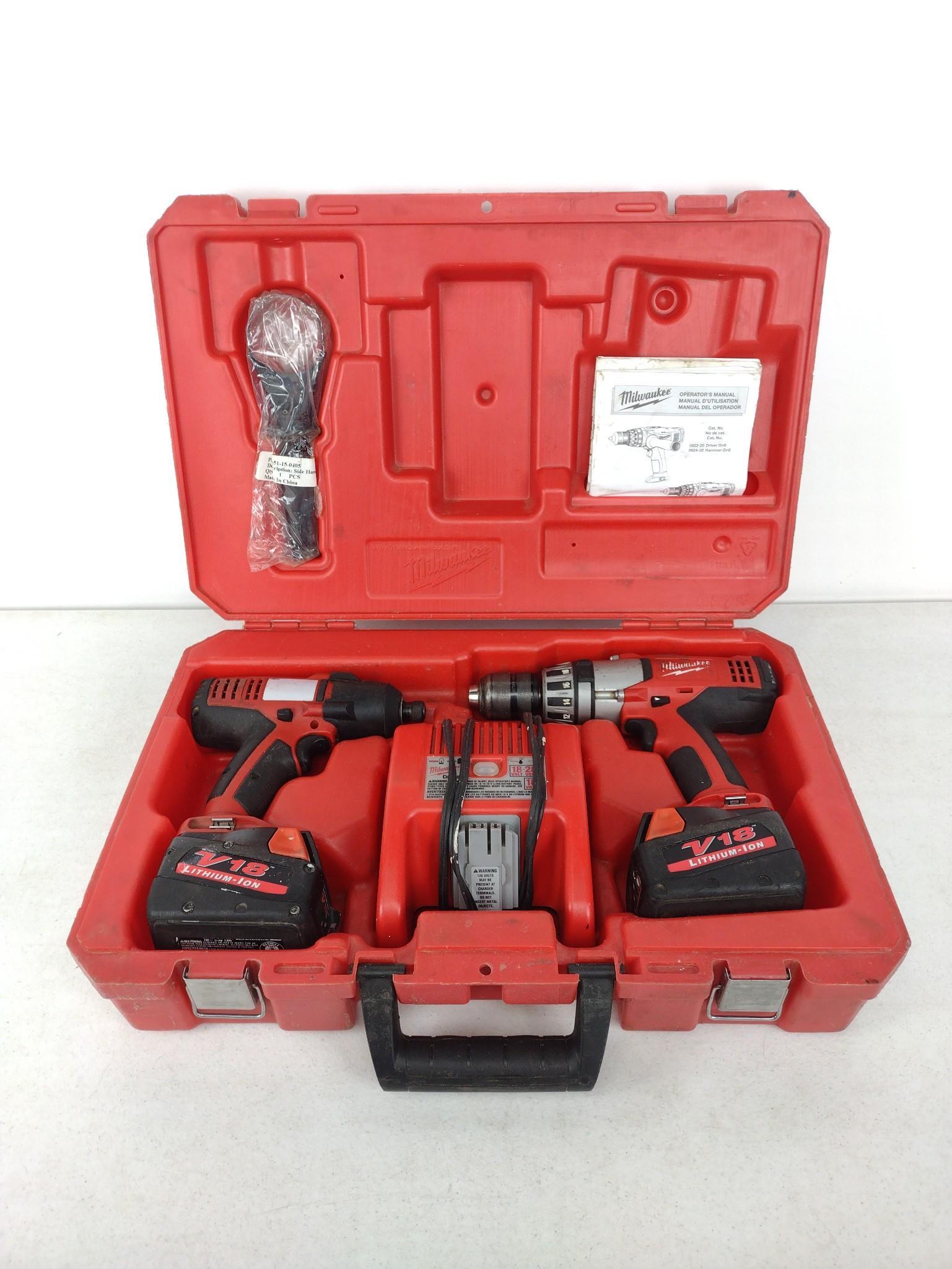 Milwaukee 18V Hammer-Drill, Impact Drill, Charger (1 of 6)