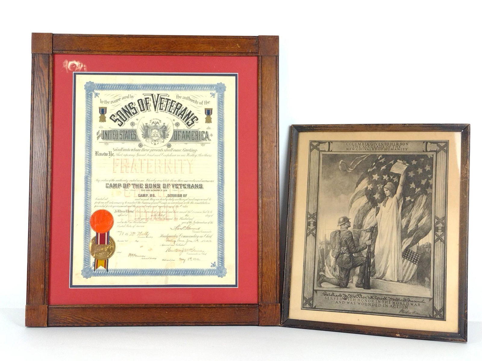 2 Pcs Pre- & WWI Era Engraving and Certificate (1 of 5)