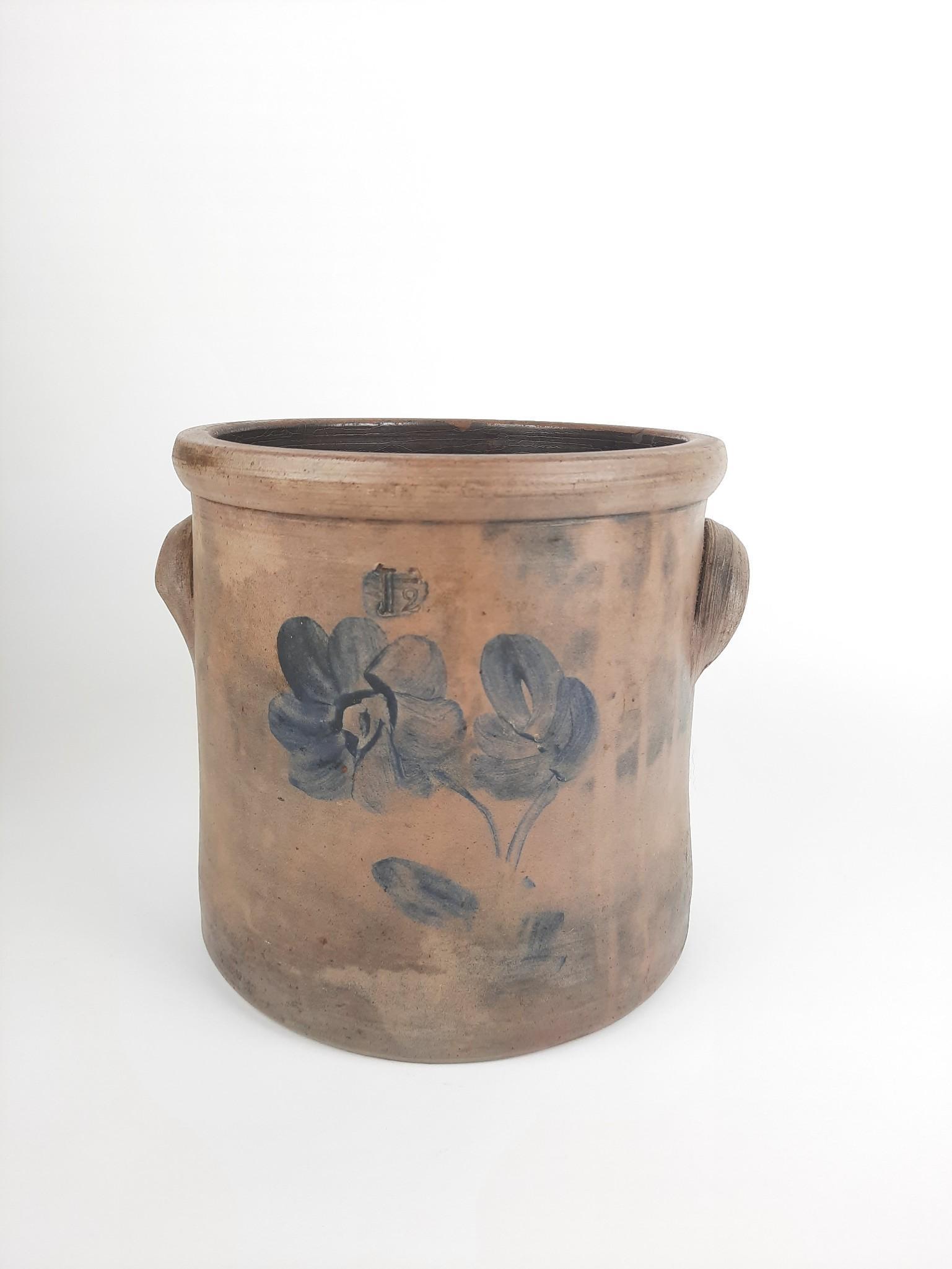 1-1/2 Gallon Cobalt Decorated Crock (1 of 3)