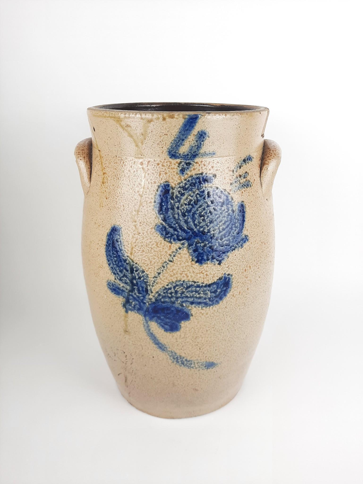 4 Gallon Cobalt Decorated Butter Churn (1 of 6)