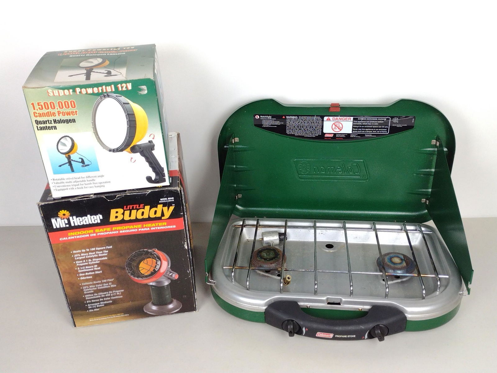 Propane Heater, Camping Stove, and Halogen Spotlight (1 of 10)