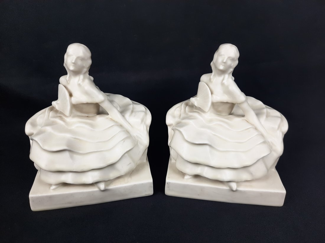 Pair Rookwood Fan Dancer Bookends (1 of 5)